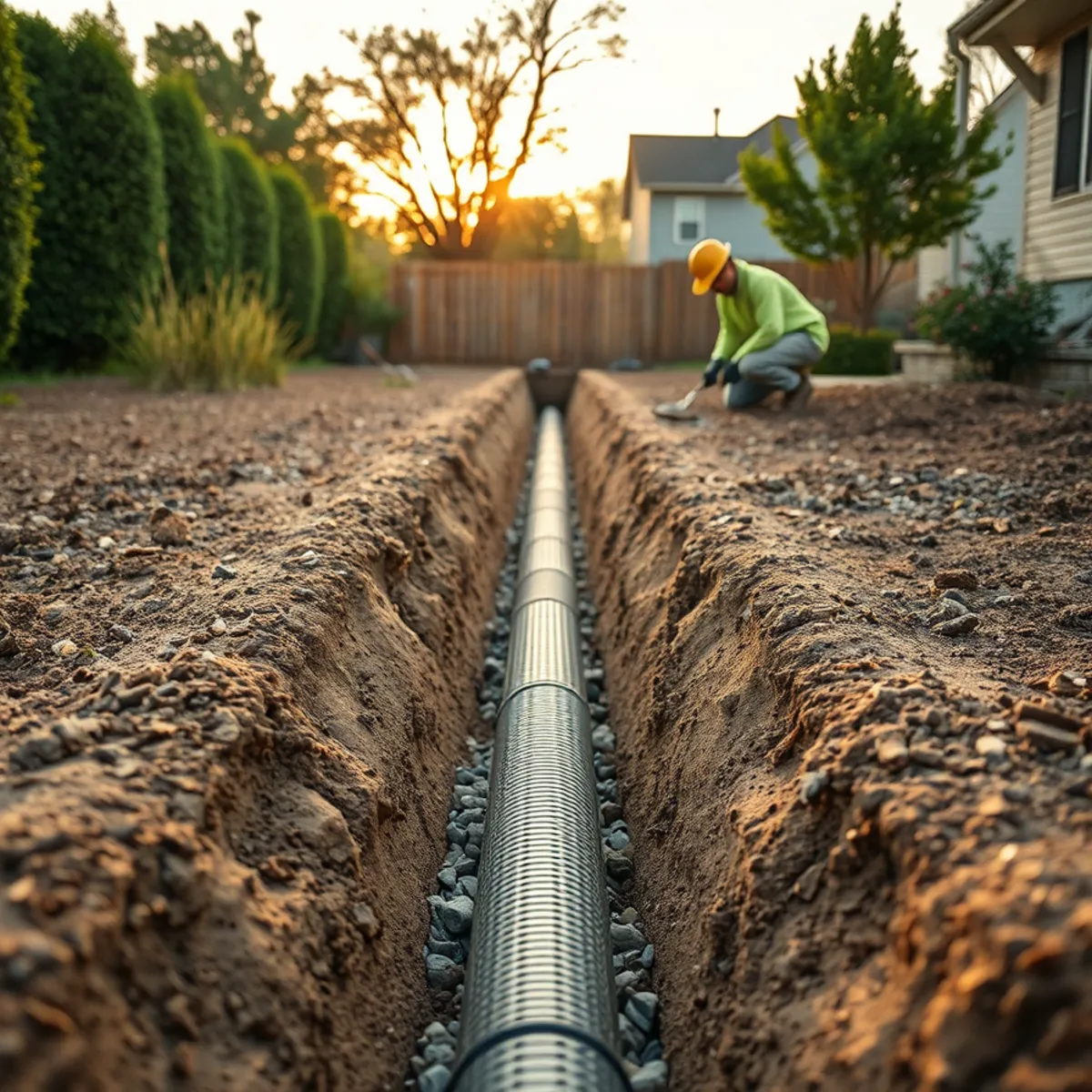 French Drain Installation in Fort Worth, TX by Sion Tree Service
